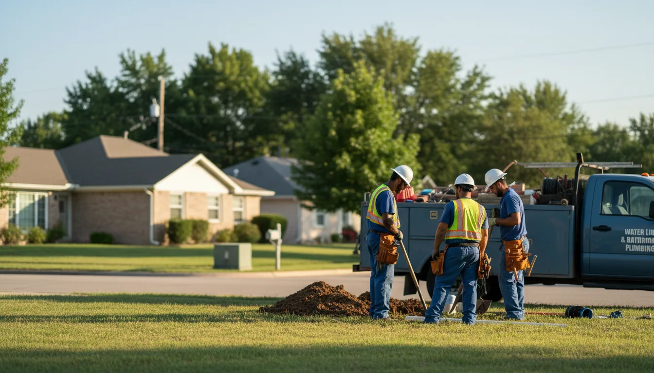 Water line and bathroom plumbing services in Iowa